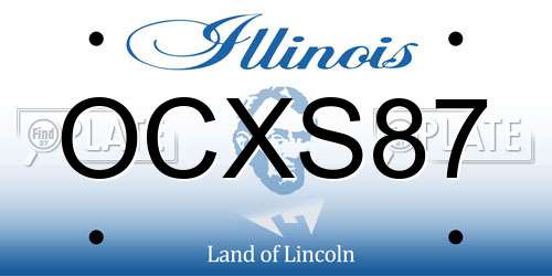OCXS87 Illinois License Plate