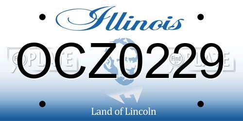 OCZ0229 Illinois License Plate