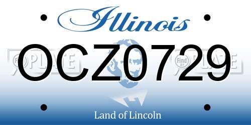 OCZ0729 Illinois License Plate
