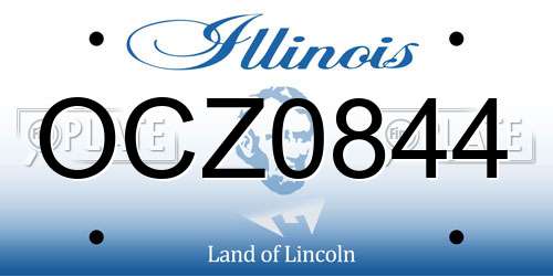 OCZ0844 Illinois License Plate