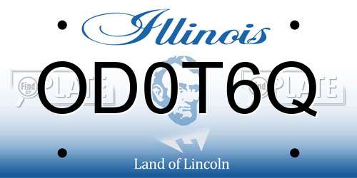 OD0T6Q Illinois License Plate