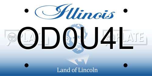OD0U4L Illinois License Plate