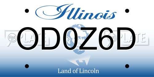 OD0Z6D Illinois License Plate