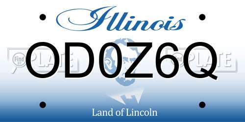 OD0Z6Q Illinois License Plate