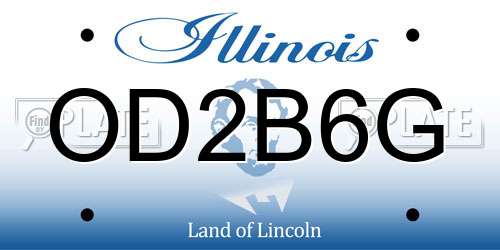 OD2B6G Illinois License Plate