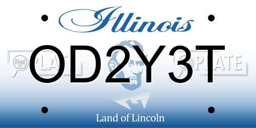 OD2Y3T Illinois License Plate