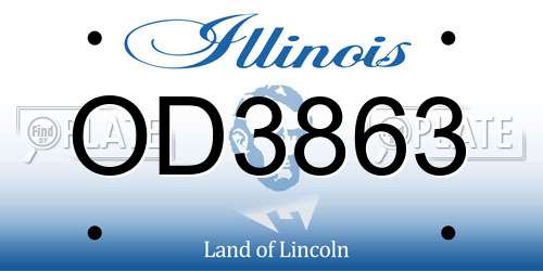 OD3863 Illinois License Plate
