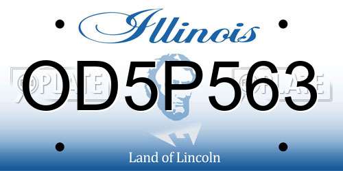 OD5P563 Illinois License Plate