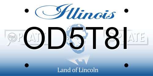 OD5T8I Illinois License Plate