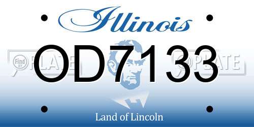 OD7133 Illinois License Plate