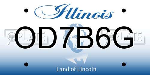OD7B6G Illinois License Plate