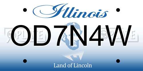 OD7N4W Illinois License Plate