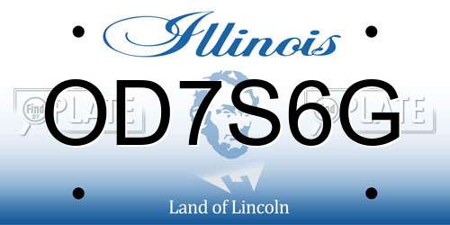 OD7S6G Illinois License Plate