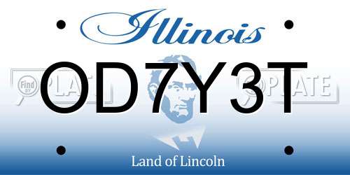 OD7Y3T Illinois License Plate
