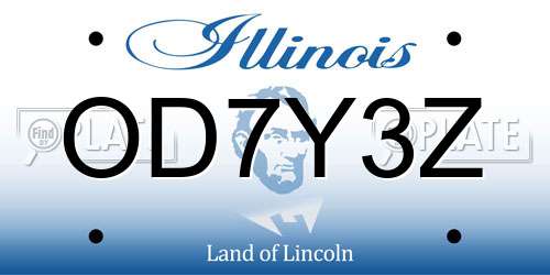 OD7Y3Z Illinois License Plate
