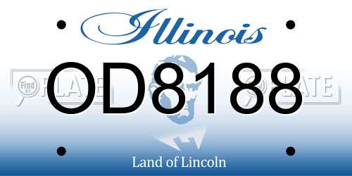 OD8188 Illinois License Plate
