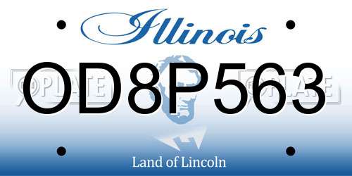 OD8P563 Illinois License Plate