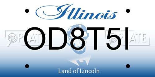 OD8T5I Illinois License Plate