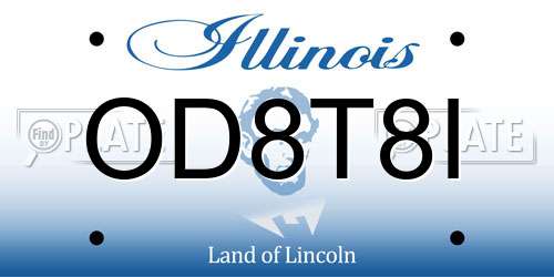 OD8T8I Illinois License Plate