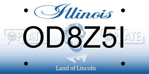 OD8Z5I Illinois License Plate