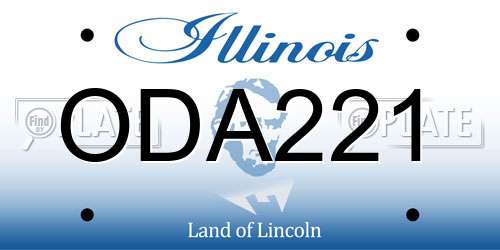 ODA221 Illinois License Plate