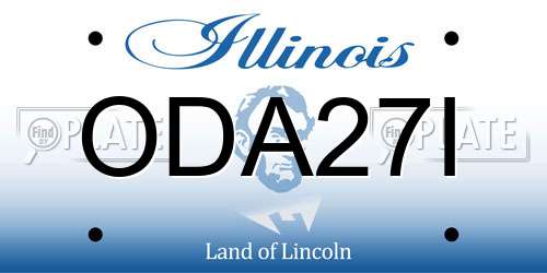 ODA27I Illinois License Plate