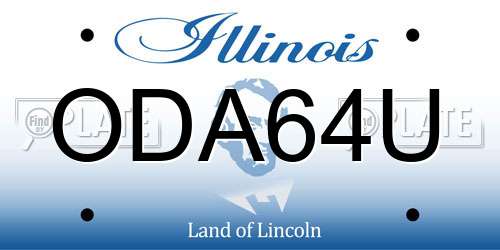 ODA64U Illinois License Plate