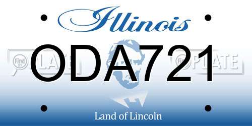 ODA721 Illinois License Plate