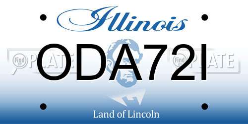 ODA72I Illinois License Plate