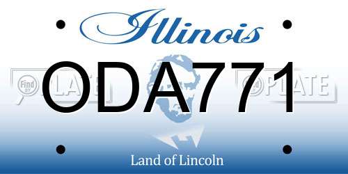 ODA771 Illinois License Plate