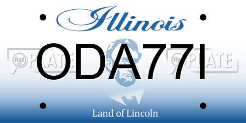 ODA77I Illinois License Plate