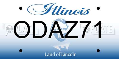 ODAZ71 Illinois License Plate