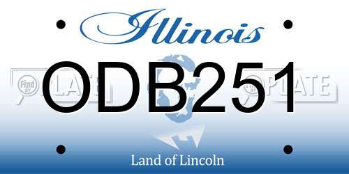 ODB251 Illinois License Plate