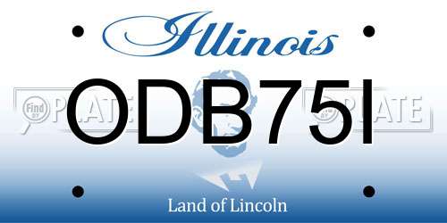 ODB75I Illinois License Plate