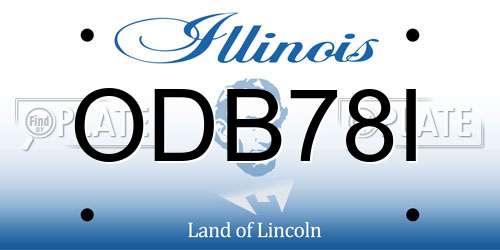ODB78I Illinois License Plate