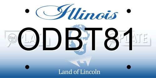 ODBT81 Illinois License Plate