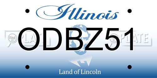 ODBZ51 Illinois License Plate