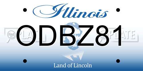 ODBZ81 Illinois License Plate