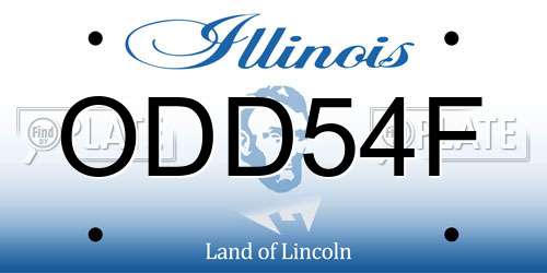 ODD54F Illinois License Plate