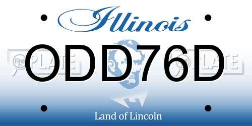 ODD76D Illinois License Plate