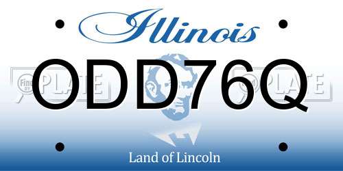 ODD76Q Illinois License Plate