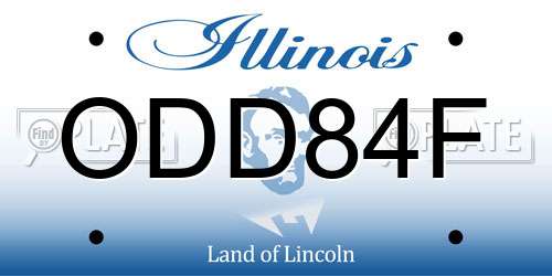 ODD84F Illinois License Plate
