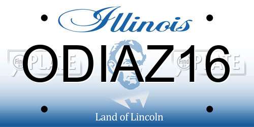 ODIAZ16 Illinois License Plate