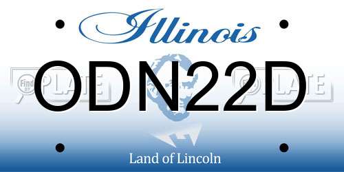ODN22D Illinois License Plate