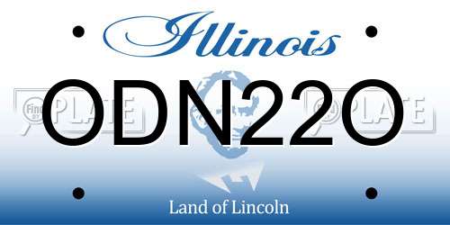 ODN22O Illinois License Plate