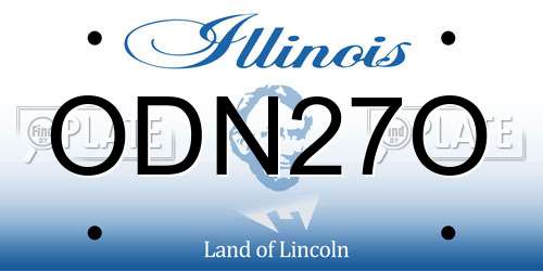 ODN27O Illinois License Plate