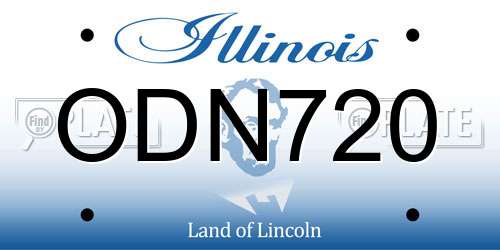 ODN720 Illinois License Plate