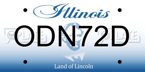 ODN72D Illinois License Plate