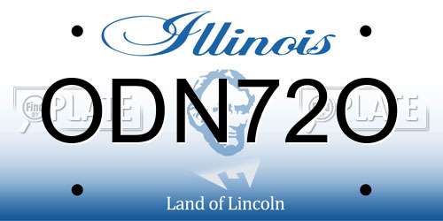 ODN72O Illinois License Plate