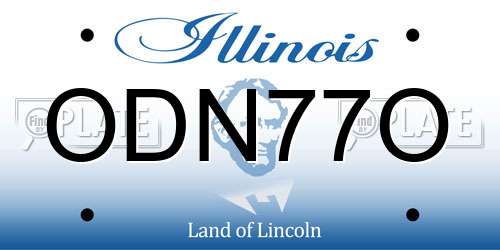 ODN77O Illinois License Plate